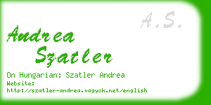 andrea szatler business card